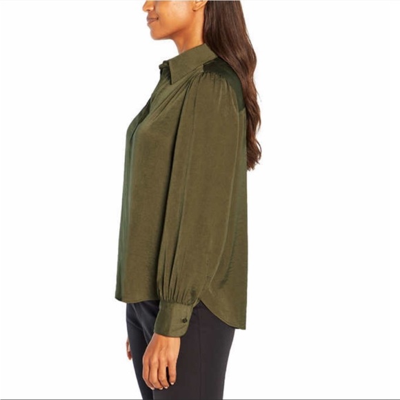 Banana Republic Ladies Women Satin Pullover, Green ( Olive ) - Picture 2 of 8